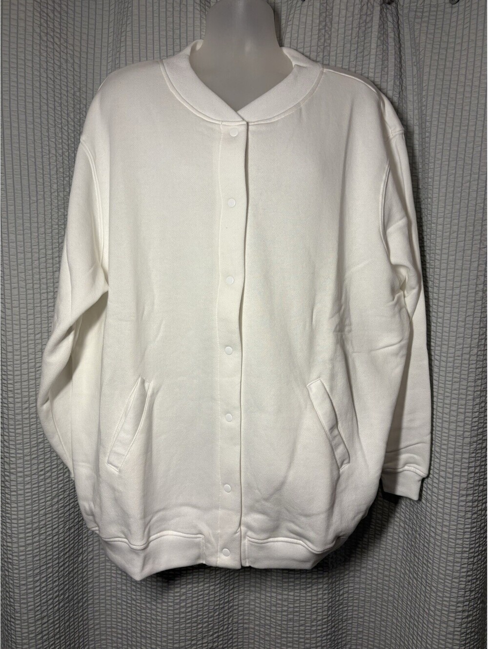 Blair Knit Cardigan Women’s 2XL Pure White Snap Lightweight Fleece - New
